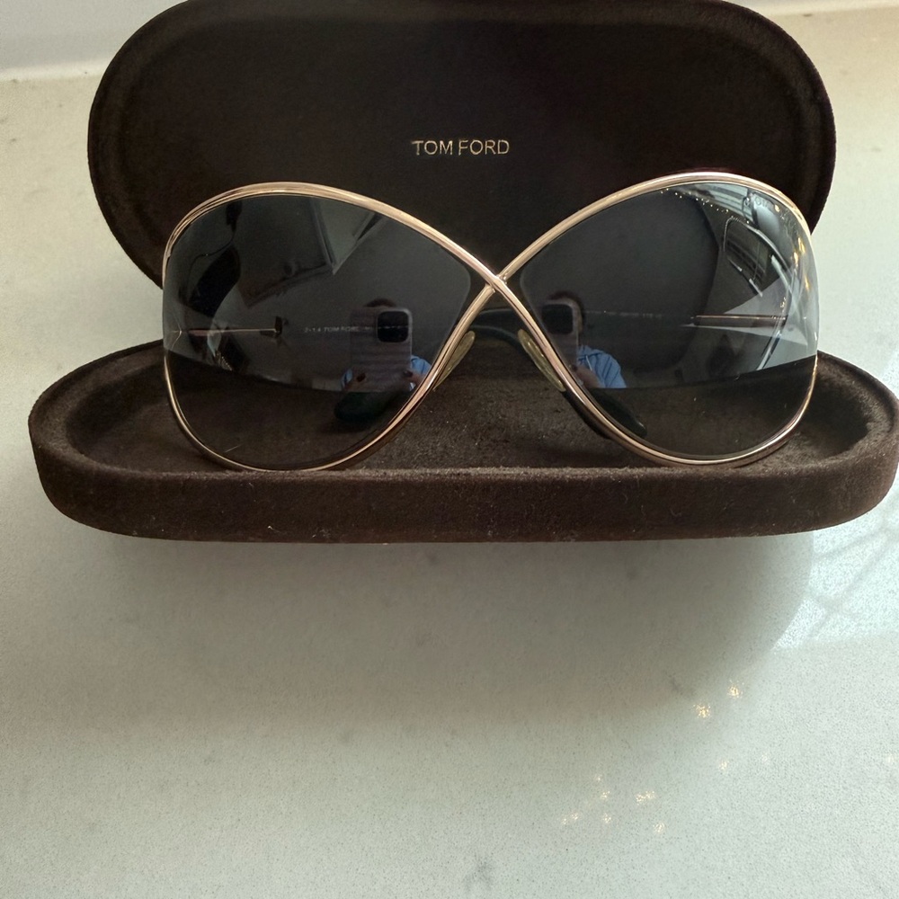 Tom Ford Women's Gold and Black Sunglasses